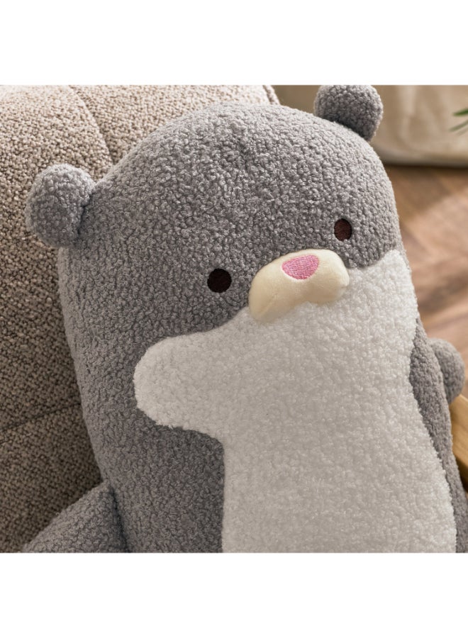 Home Box Otter Shaped Cushion - Gray and White for Kids - Image 2